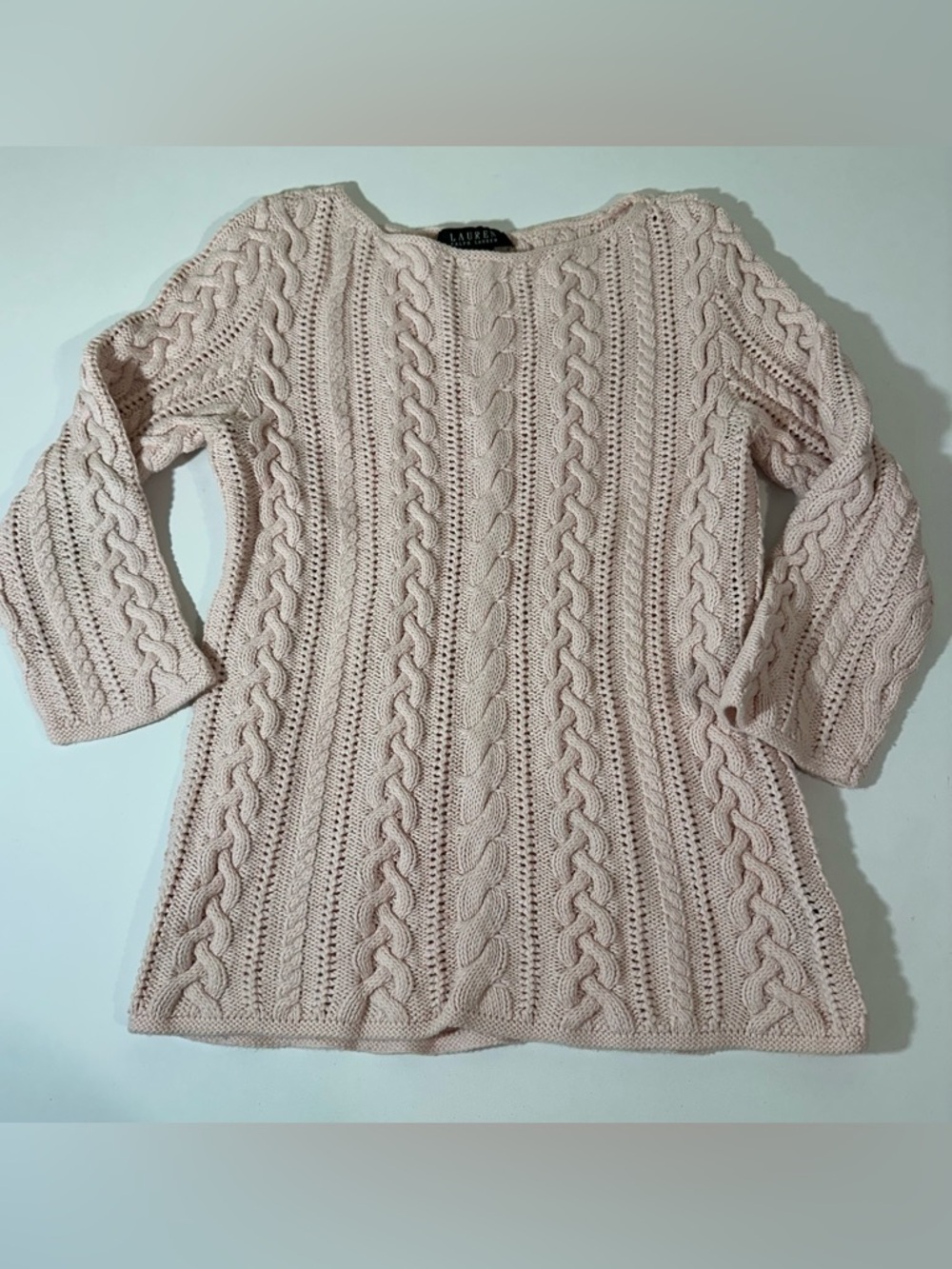 LAUREN - RALPH LAUREN - GREEN TAG - WOMENS QUILT KNIT SWEATER